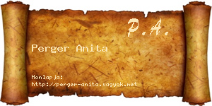 Perger Anita névjegykártya